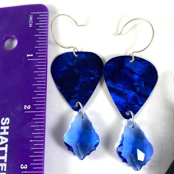 Killer Royal Pearl Guitar Pick Earrings OOAK - Picture 2 of 2